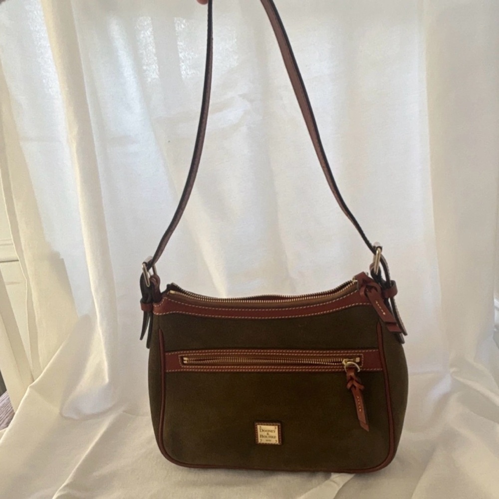 Dooney Bourke Vintage Leather Handbag Adjustable Strap Shoulder Bag suede